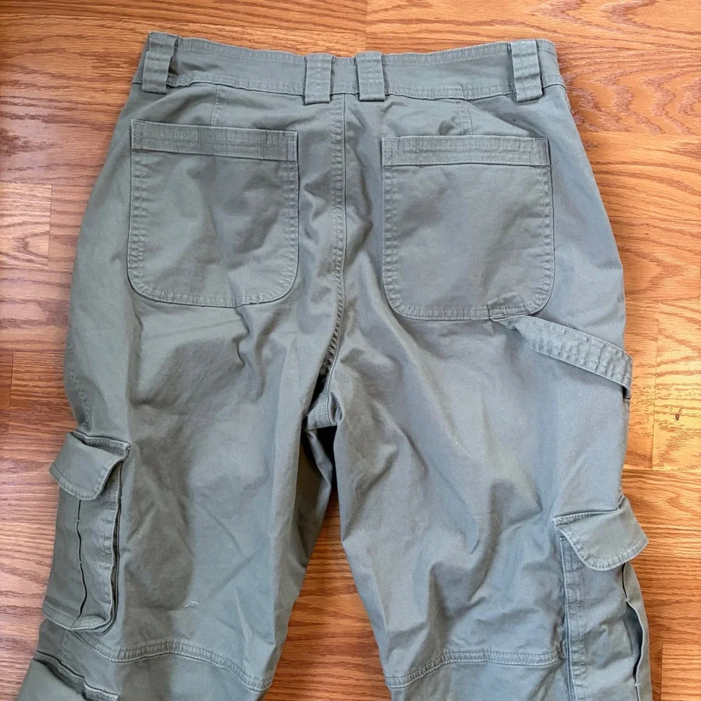 Abercrombie & Fitch Olive Green Wide Leg Cargo Pants Utility Gorpcore Size 10 - Picture 11 of 11